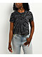 ITA Veyda Tie-Dye Black Crop T-Shirt - Thumbnail image 1 of 3