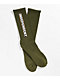 Independent Bar Logo Army Green Crew Socks