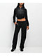 Insomnia Visuals Centerpiece Rhinestone Black Crop Zip Hoodie - Thumbnail image 5 of 5