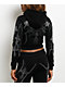 Insomnia Visuals Chains Rhinestone Black Crop Zip Hoodie - Thumbnail image 2 of 6