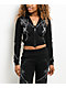 Insomnia Visuals Chains Rhinestone Black Crop Zip Hoodie - Thumbnail image 1 of 6