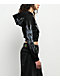 Insomnia Visuals Crucifix Rhinestone Black Crop Zip Hoodie - Thumbnail image 5 of 7