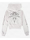 Insomnia Visuals Double Cross Rhinestone Grey Crop Zip Hoodie - Thumbnail image 9 of 9
