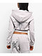 Insomnia Visuals Double Cross Rhinestone Grey Crop Zip Hoodie - Thumbnail image 2 of 9