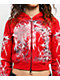 Insomnia Visuals Eclipse Rhinestone Red Crop Zip Hoodie - Thumbnail image 3 of 6