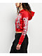 Insomnia Visuals Eclipse Rhinestone Red Crop Zip Hoodie - Thumbnail image 6 of 6