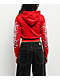 Insomnia Visuals Eclipse Rhinestone Red Crop Zip Hoodie - Thumbnail image 2 of 6
