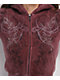 Insomnia Visuals Fever Red Wash Crop Zip Hoodie - Thumbnail image 3 of 7