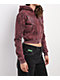 Insomnia Visuals Fever Red Wash Crop Zip Hoodie - Thumbnail image 6 of 7