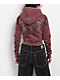 Insomnia Visuals Fever Red Wash Crop Zip Hoodie - Thumbnail image 2 of 7