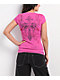 Insomnia Visuals Lovers Rhinestone Pink V-Neck T-Shirt - Thumbnail image 2 of 5