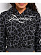 Insomnia Visuals Script Black Cheetah Crop Zip Hoodie - Thumbnail image 4 of 5