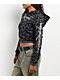 Insomnia Visuals Script Black Cheetah Crop Zip Hoodie - Thumbnail image 5 of 5