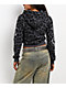 Insomnia Visuals Script Black Cheetah Crop Zip Hoodie - Thumbnail image 2 of 5