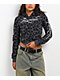 Insomnia Visuals Script Black Cheetah Crop Zip Hoodie - Thumbnail image 1 of 5