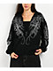 Insomnia Visuals Wings Rhinestone Black Zip Hoodie - Thumbnail image 1 of 8