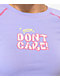 JV By Jac Vanek Dont Care Purple Crop T-Shirt - Thumbnail image 3 of 4
