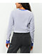 JV by Jac Vanek Too Stressed White & Purple Stripe Crop Long Sleeve T-Shirt