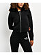 Juicy Couture Faux Fur Black Crop Zip Hoodie - Thumbnail image 1 of 6