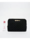Juicy Couture Metal Logo Heart Black Velour Makeup Pouch - Thumbnail image 1 of 3