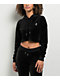 Juicy Couture OG Big Bling High Low Licorice Crop Hoodie - Thumbnail image 2 of 4