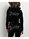 Juicy Couture OG Big Bling High Low Licorice Crop Hoodie - Thumbnail image 1 of 4