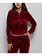 Juicy Couture OG Big Bling Red Dahlia Velour Zip Hoodie - Thumbnail image 2 of 6