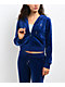 Juicy Couture OG Big Bling Varsity Blue Velour Zip Hoodie - Thumbnail image 1 of 7