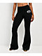 Juicy Couture Rib Waist Black Flare Sweatpants - Thumbnail image 1 of 6