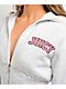 Juicy Couture V-Neck Corset Light Heather Grey Crop Zip Hoodie - Thumbnail image 3 of 5