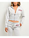 Juicy Couture V-Neck Corset Light Heather Grey Crop Zip Hoodie - Thumbnail image 1 of 5