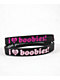 Keep A Breast Foundation I Heart Boobies Black & Pink Mini 2 Pack Bracelets - Thumbnail image 1 of 3