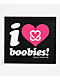 Keep A Breast Foundation I Heart Boobies Black Sticker