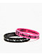 Keep A Breast Foundation I heart Barbed Wire Fuchsia & Black Mini 2 Pack Bracelets - Thumbnail image 2 of 2