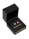 King Ice Gold & Pink Princess Cut Earrings - Thumbnail image 2 of 3