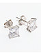 King Ice Princess Cut .925 Silver Earrings