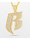 King Ice x Ruff Ryders Logo 22" Gold Chain Necklace - Thumbnail image 1 of 3