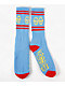 Krooked Eyes Light Blue Crew Socks - Thumbnail image 1 of 2