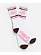 Krooked Eyes White, Pink & Brown Crew Socks - Thumbnail image 1 of 2