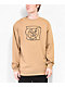 Krooked Moonsmile Tan Crewneck Sweatshirt - Thumbnail image 1 of 2