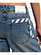 L/AB c/o Off-White™ Blue Wash Low Rise Baggy Jeans - Thumbnail image 3 of 7