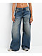 L/AB c/o Off-White™ Blue Wash Low Rise Baggy Jeans - Thumbnail image 2 of 7