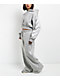 L/AB c/o Off-White™ Core Diagonal Heather Grey Crop Hoodie - Thumbnail image 5 of 6