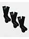 L/AB c/o Off-White™ Logo 3 Pack Black Crew Socks - Thumbnail image 1 of 2
