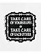 Learn To Forget x Emo Nite Take Care Sticker - Thumbnail image 2 of 2