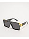 Lentes de sol con escudo negro y dorado