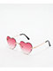 Lentes de sol de corazón rosa ombre