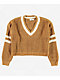 Love Knits NYC Brown V-Neck Crop Sweater - Thumbnail image 4 of 4