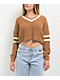 Love Knits NYC Brown V-Neck Crop Sweater - Thumbnail image 1 of 4