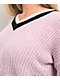 Love Knits NYC Pink V-Neck Crop Sweater - Thumbnail image 3 of 4